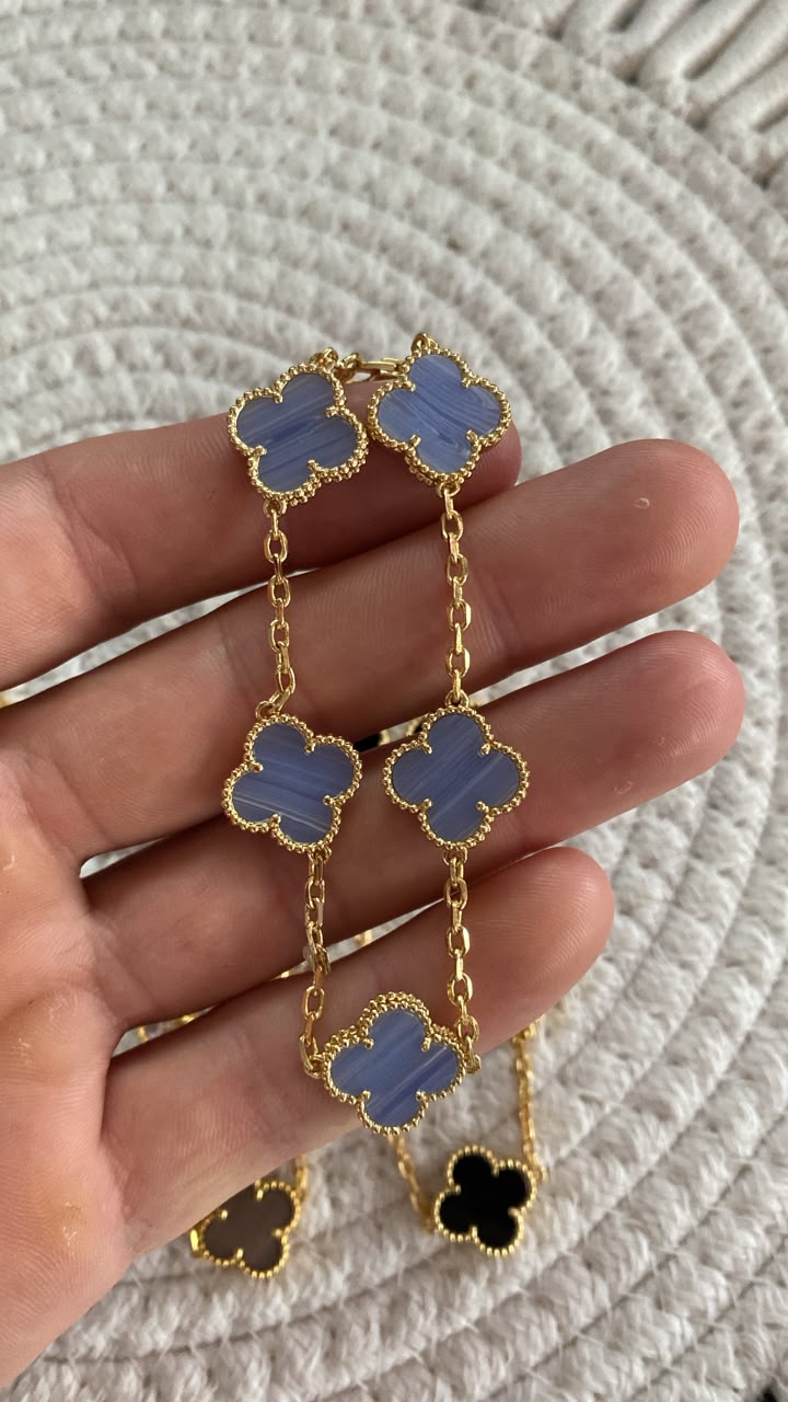 Bracciale clover azzurro