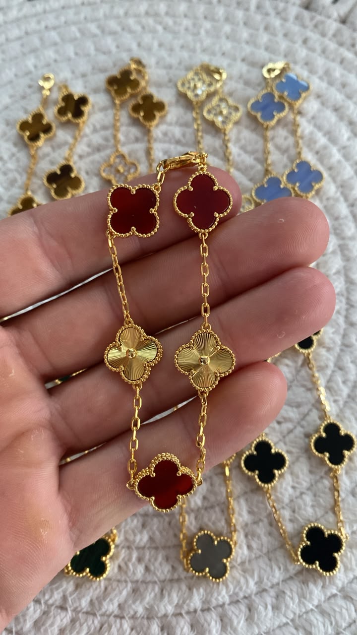 Bracciale clover bordeaux